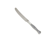 Серебряный столовый нож с фигурной ручкой и черневым декором «Маргарита»